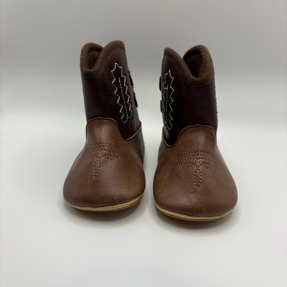 Infant Faux Leather Cowboy Boots Non-Slip Crib Shoes
Size 13